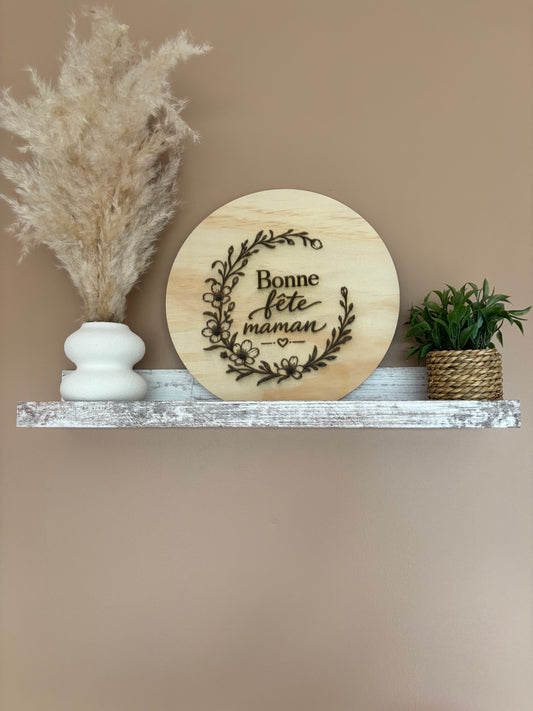 Rond en bois gravé personnalisé